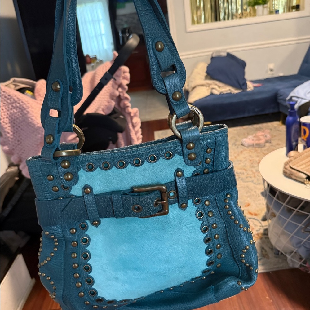 Teal Studded Women's Bag